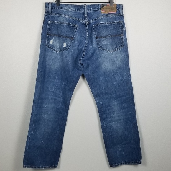 Denim & Supply Ralph Lauren Blue Distressed Denim Slouch Jeans Size 36x30 - Picture 10 of 16